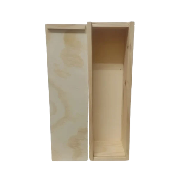 caja de vino de madera con tapa para 1 botella