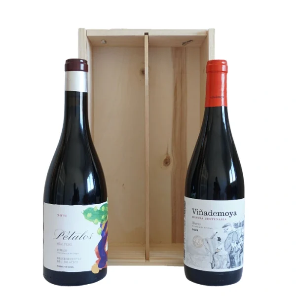 Estuche pack mencía del Bierzo, Pétalos con Viñademoya