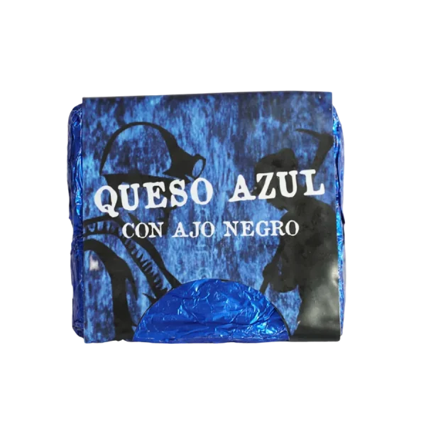 queso azul con ajo negro